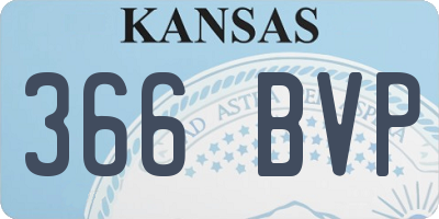 KS license plate 366BVP