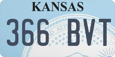 KS license plate 366BVT