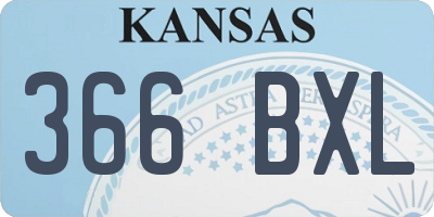 KS license plate 366BXL
