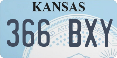 KS license plate 366BXY