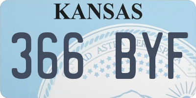 KS license plate 366BYF