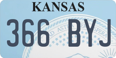 KS license plate 366BYJ