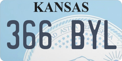 KS license plate 366BYL