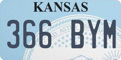 KS license plate 366BYM