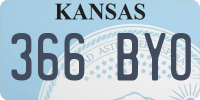 KS license plate 366BYO