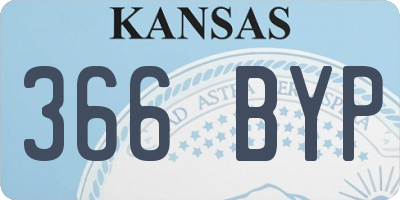 KS license plate 366BYP