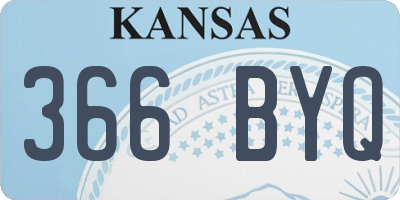 KS license plate 366BYQ