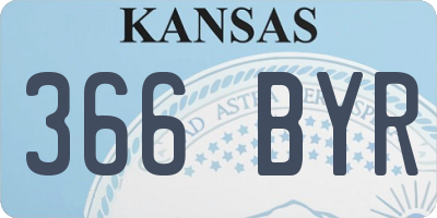 KS license plate 366BYR