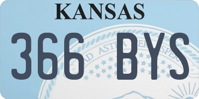 KS license plate 366BYS