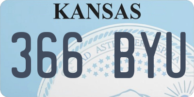 KS license plate 366BYU