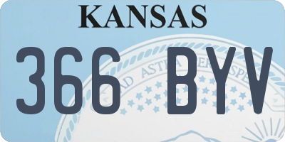 KS license plate 366BYV