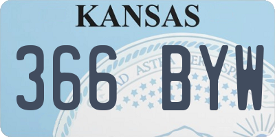 KS license plate 366BYW