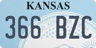 KS license plate 366BZC