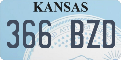 KS license plate 366BZD