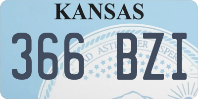 KS license plate 366BZI