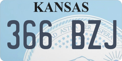 KS license plate 366BZJ