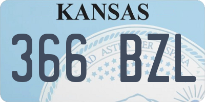 KS license plate 366BZL