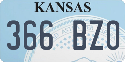 KS license plate 366BZO