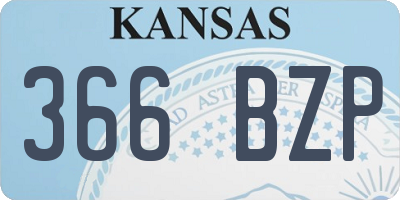KS license plate 366BZP
