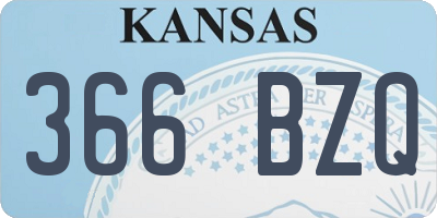 KS license plate 366BZQ