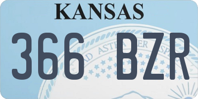 KS license plate 366BZR
