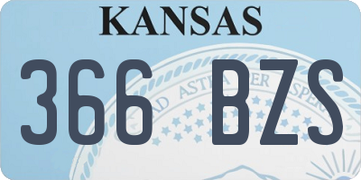 KS license plate 366BZS