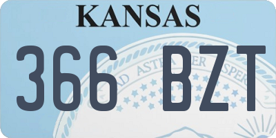 KS license plate 366BZT