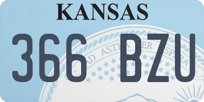 KS license plate 366BZU