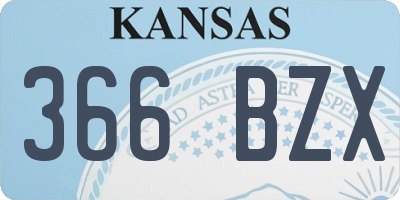 KS license plate 366BZX