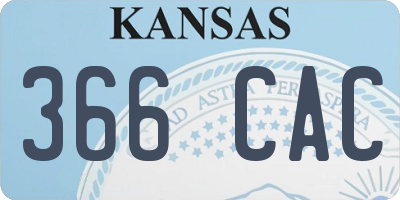 KS license plate 366CAC
