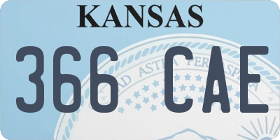 KS license plate 366CAE