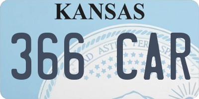 KS license plate 366CAR