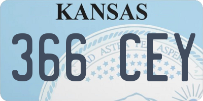 KS license plate 366CEY