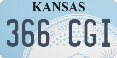 KS license plate 366CGI