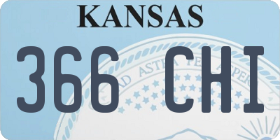 KS license plate 366CHI