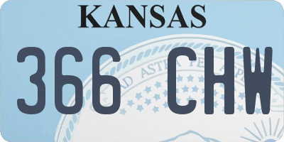 KS license plate 366CHW