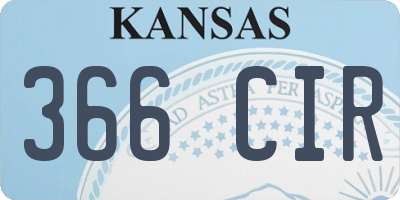 KS license plate 366CIR