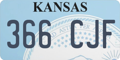 KS license plate 366CJF