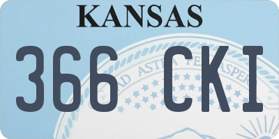 KS license plate 366CKI