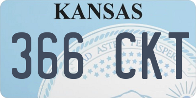 KS license plate 366CKT