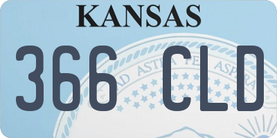 KS license plate 366CLD