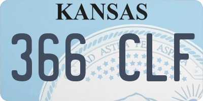 KS license plate 366CLF