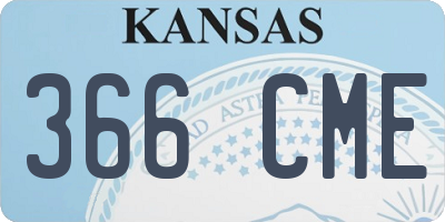 KS license plate 366CME