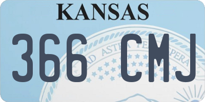 KS license plate 366CMJ