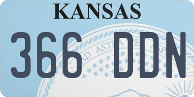 KS license plate 366DDN