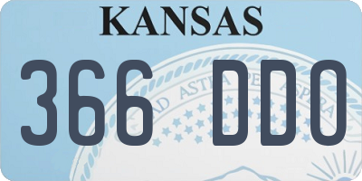 KS license plate 366DDO