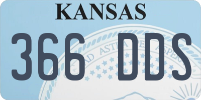 KS license plate 366DDS