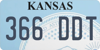 KS license plate 366DDT