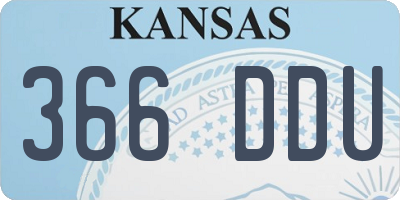 KS license plate 366DDU