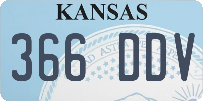 KS license plate 366DDV